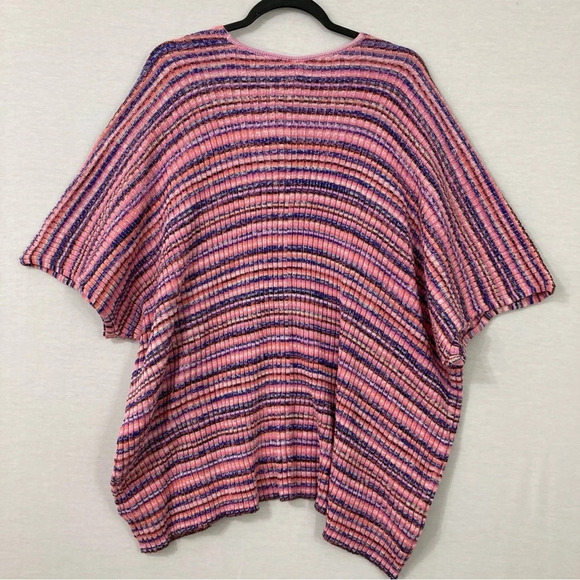 New GAP Pink Purple Striped Cotton Textured Open Front Cardigan XL - Picture 10 of 11